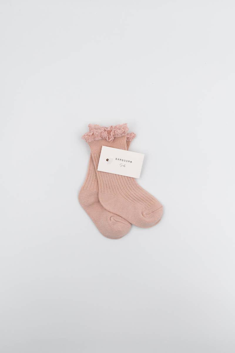 Calza Bimba con Pizzo in Bambù ROSA - BAMBOOM