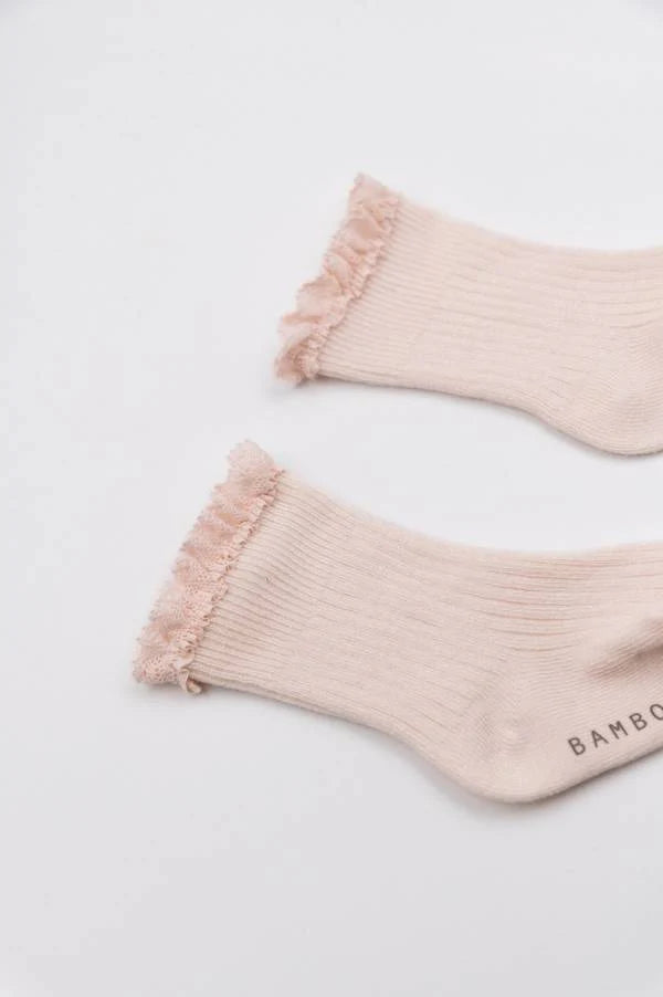 Calza Bimba con Pizzo in Bambù WATER PINK - Bamboon