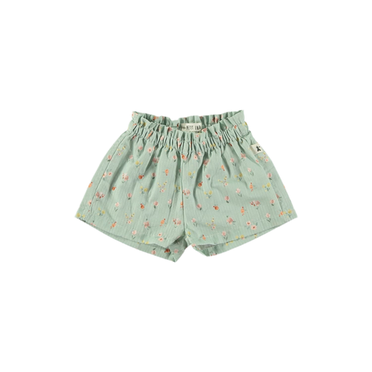 Shorts verdi con fiori - Petit Indi