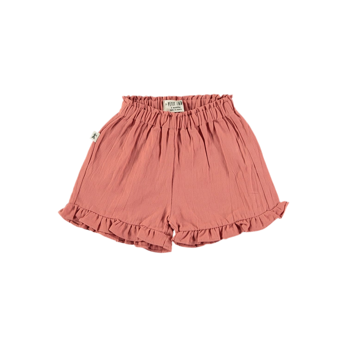 Shorts corallo con rouches - Petit Indi