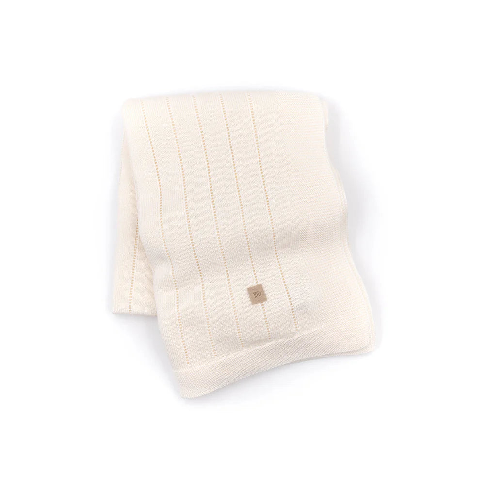 Copertina righe knitted Bianco - Bamboom