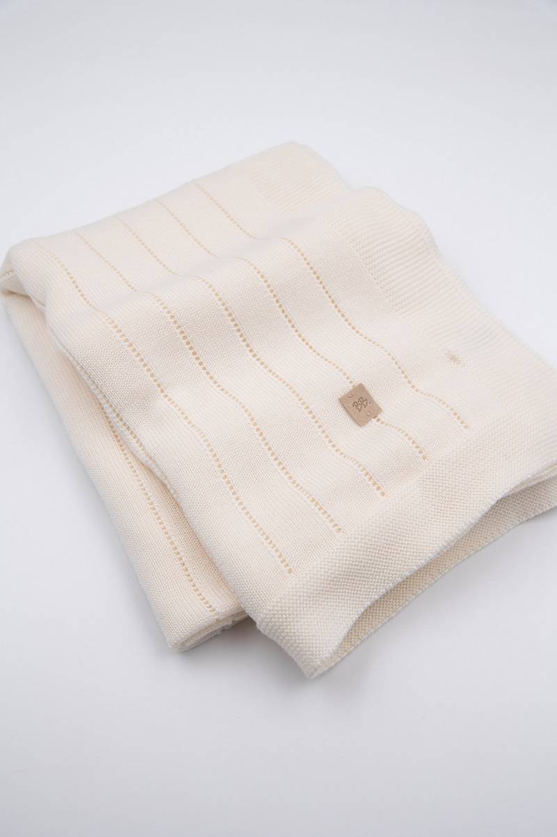 Copertina righe knitted Bianco - Bamboom