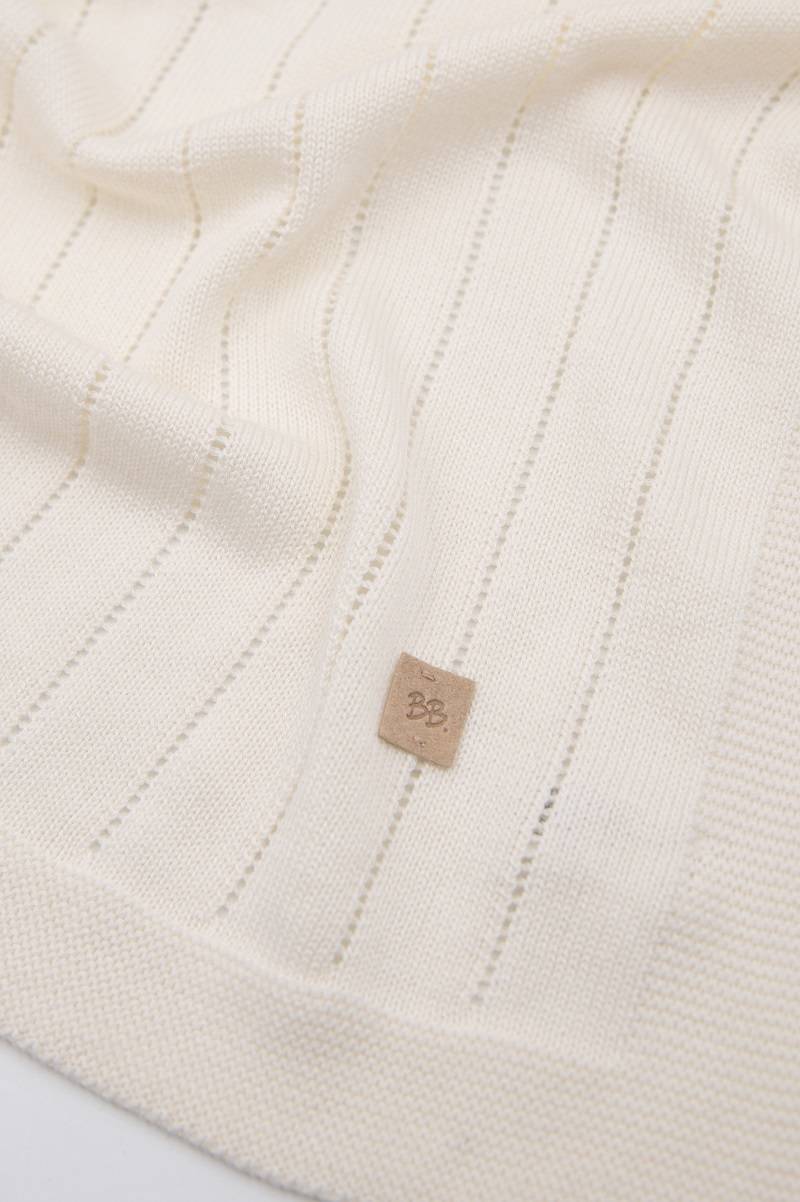 Copertina righe knitted Bianco - Bamboom