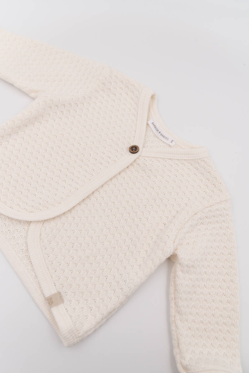 Cardigan a maglia bimba OFFWHITE - BAMBOOM