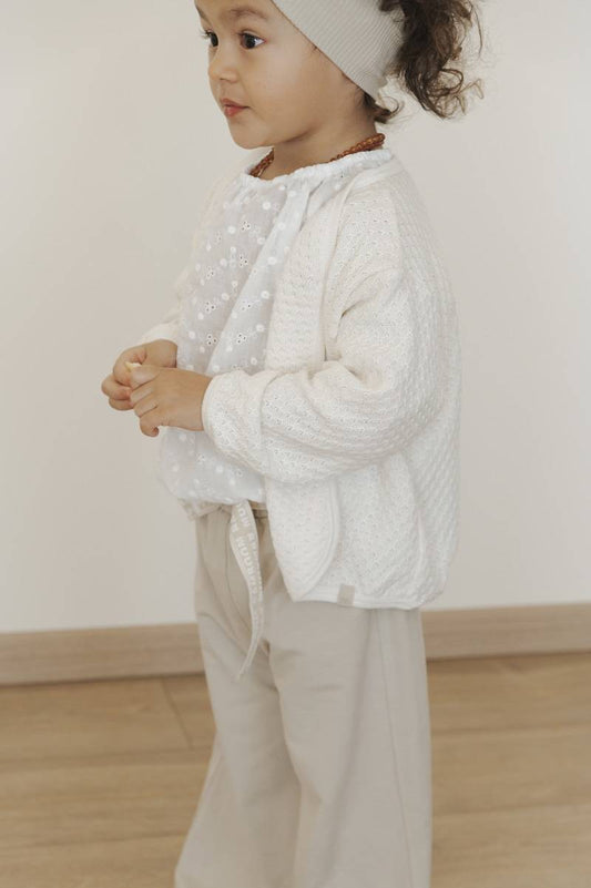 Cardigan a maglia bimba OFFWHITE - BAMBOOM