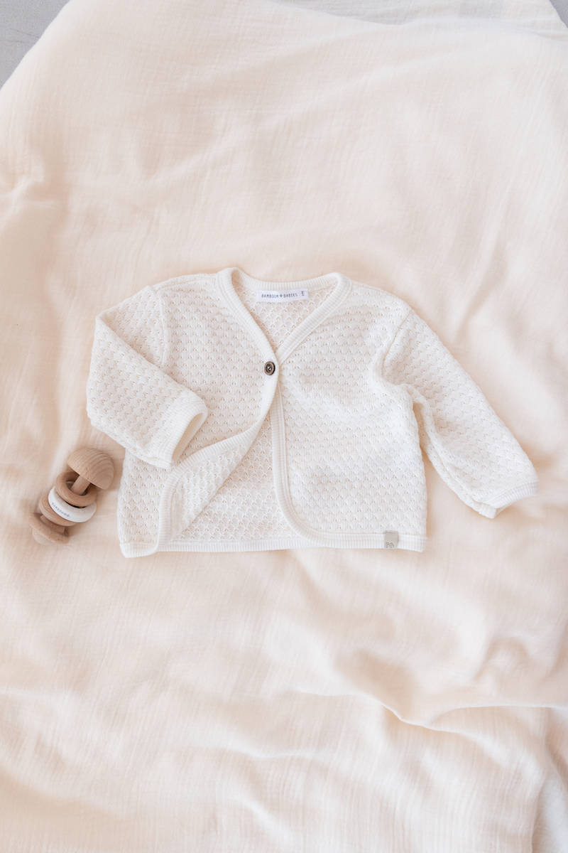 Cardigan a maglia bimba OFFWHITE - BAMBOOM