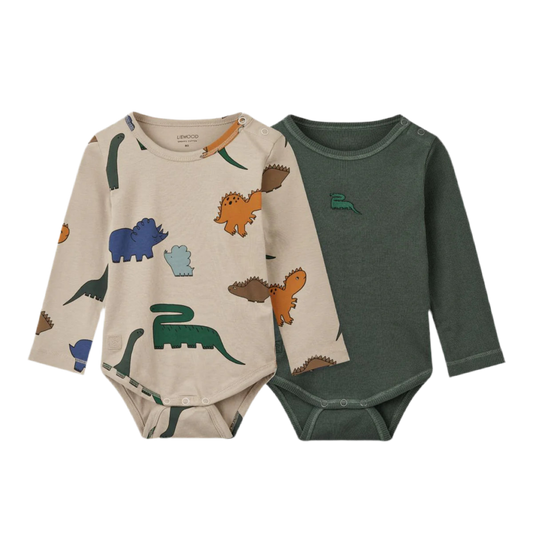 Yanni Baby body 2-Pack Dinosauri Mist - Liewood