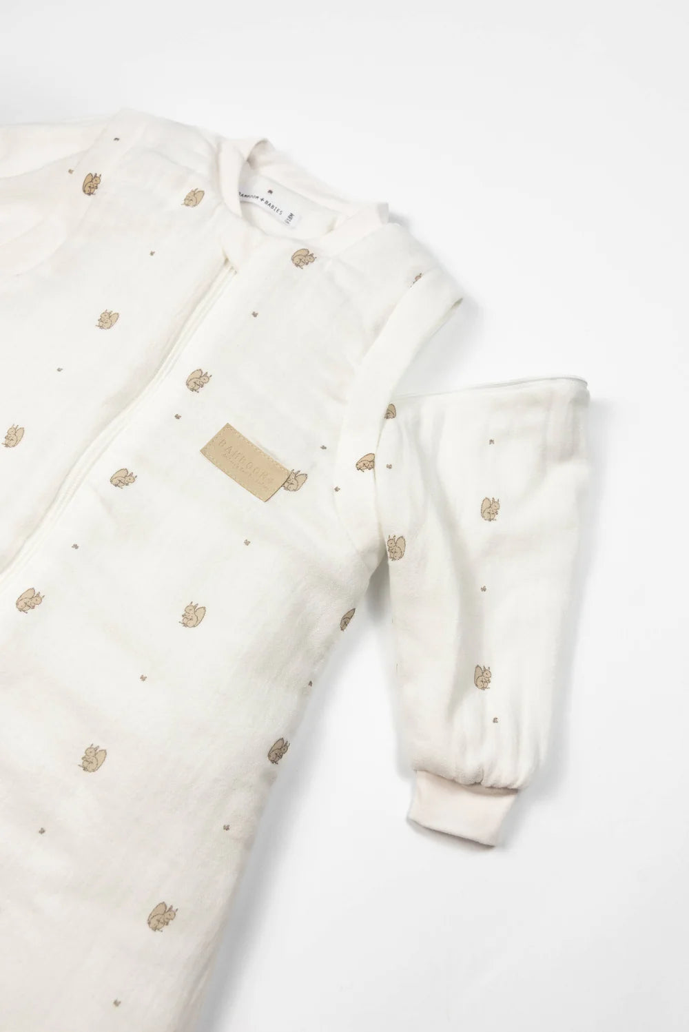Sacco nanna neonato Combi 18-36M - TOG 2.7 con maniche e piedini PRINT SQUIRREL- Bamboom
