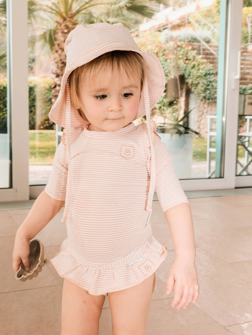 Costume da Bagno UV50+ - Bimba PINK STRIPES BEAR - Bamboom