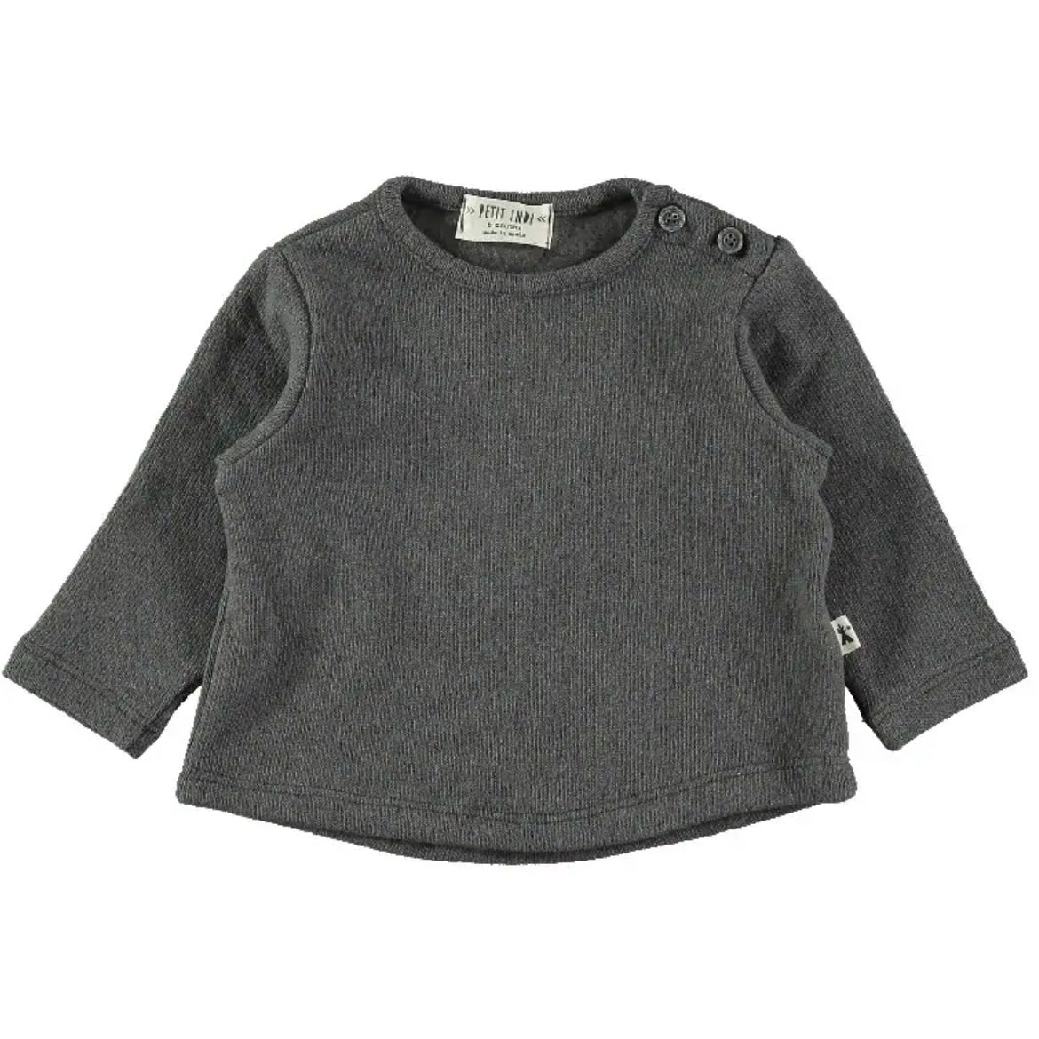 Maglietta in caldo cotone grigio - Petit Indi