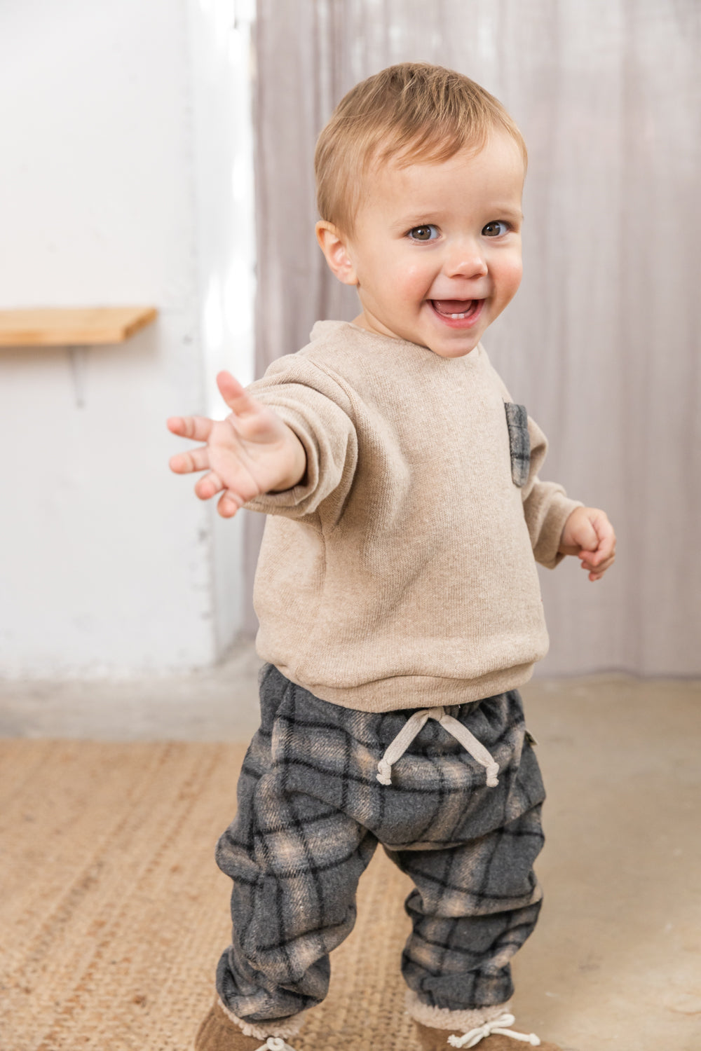 Pantalone check grigio - Petit indi