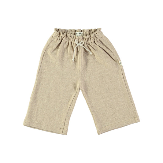 Pantalone a zampa in caldo cotone beige - Petit Indi