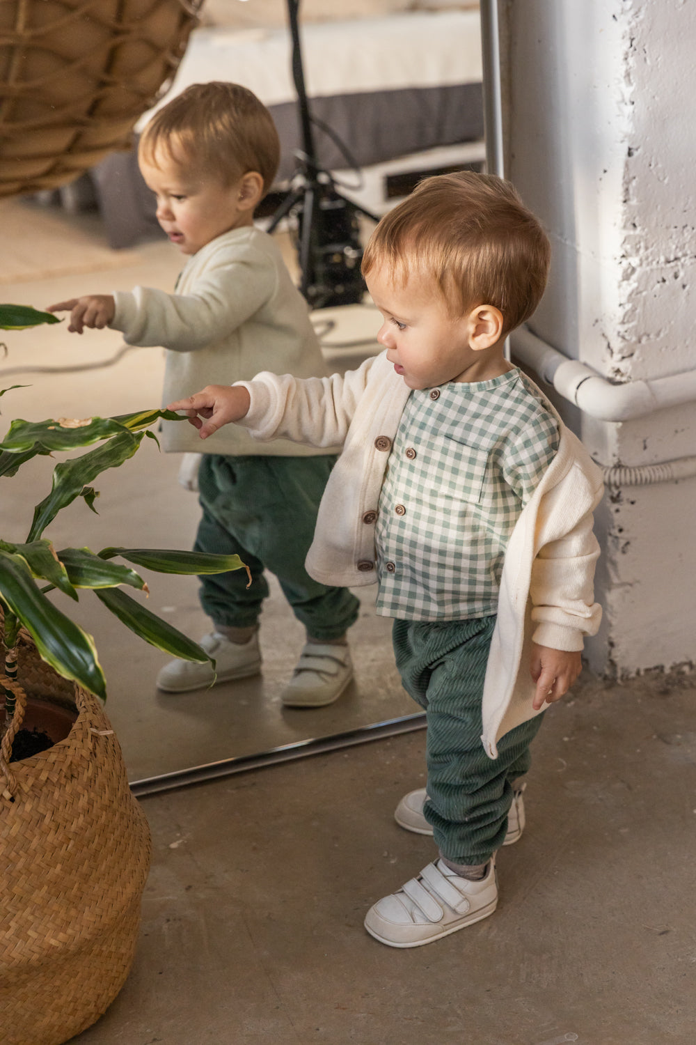 Cardigan in caldo cotone panna  - Petit indi