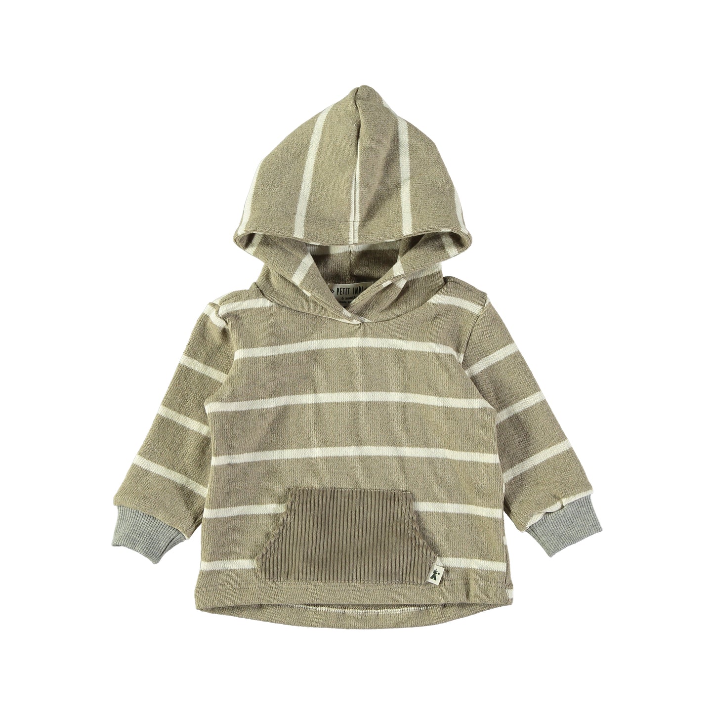 Felpa in caldo cotone con cappuccio riga - Petit Indi
