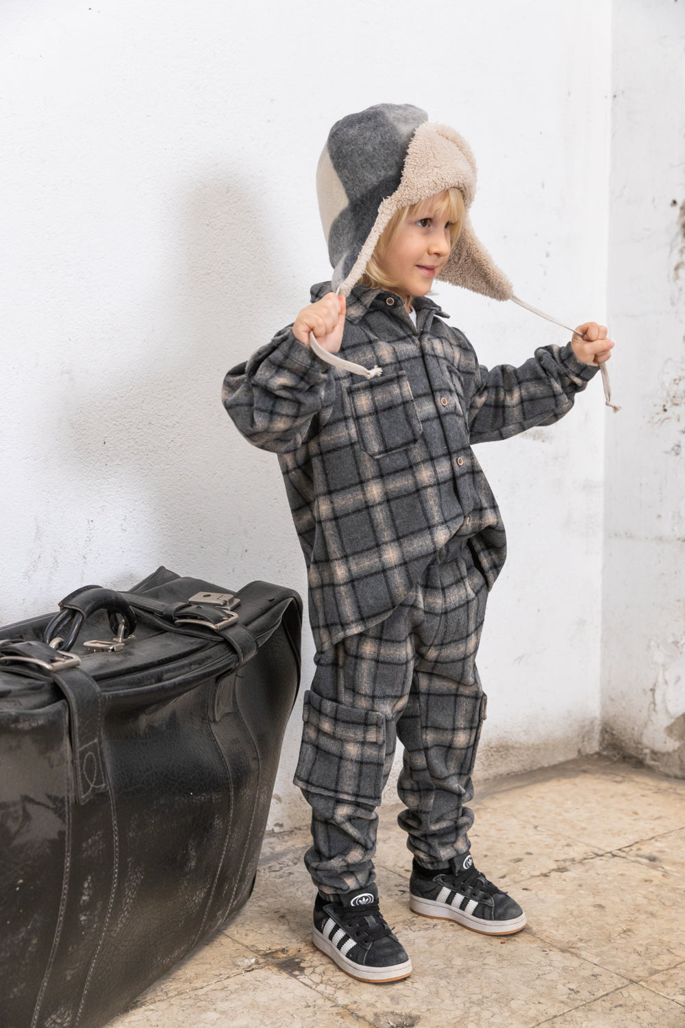 Pantalone check grigio - Petit indi