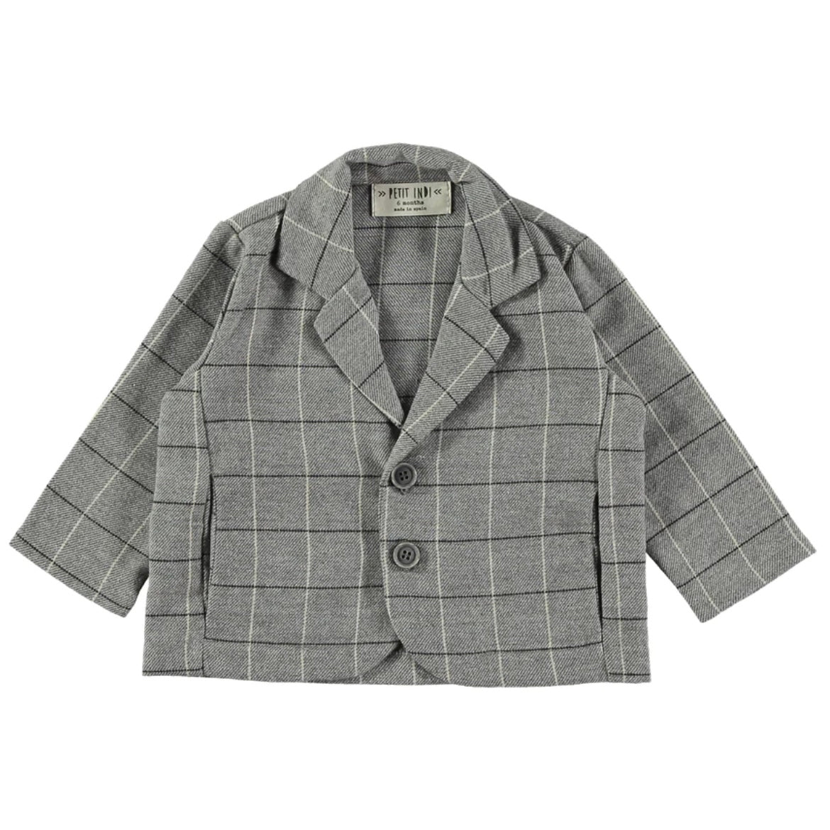 Blazer check in cotone grigio - Petit Indi