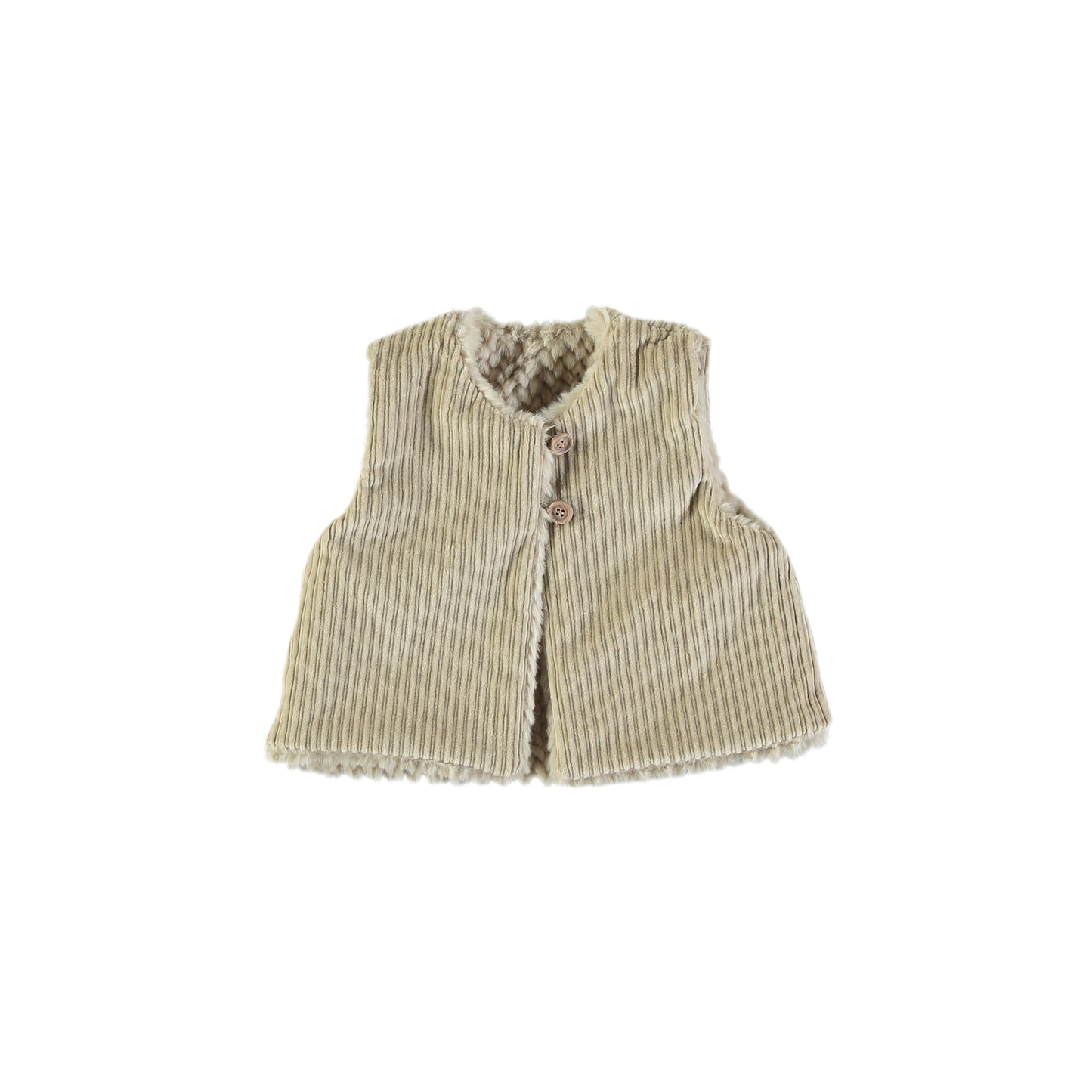 Gilet in teddy e velluto - Petit Indi