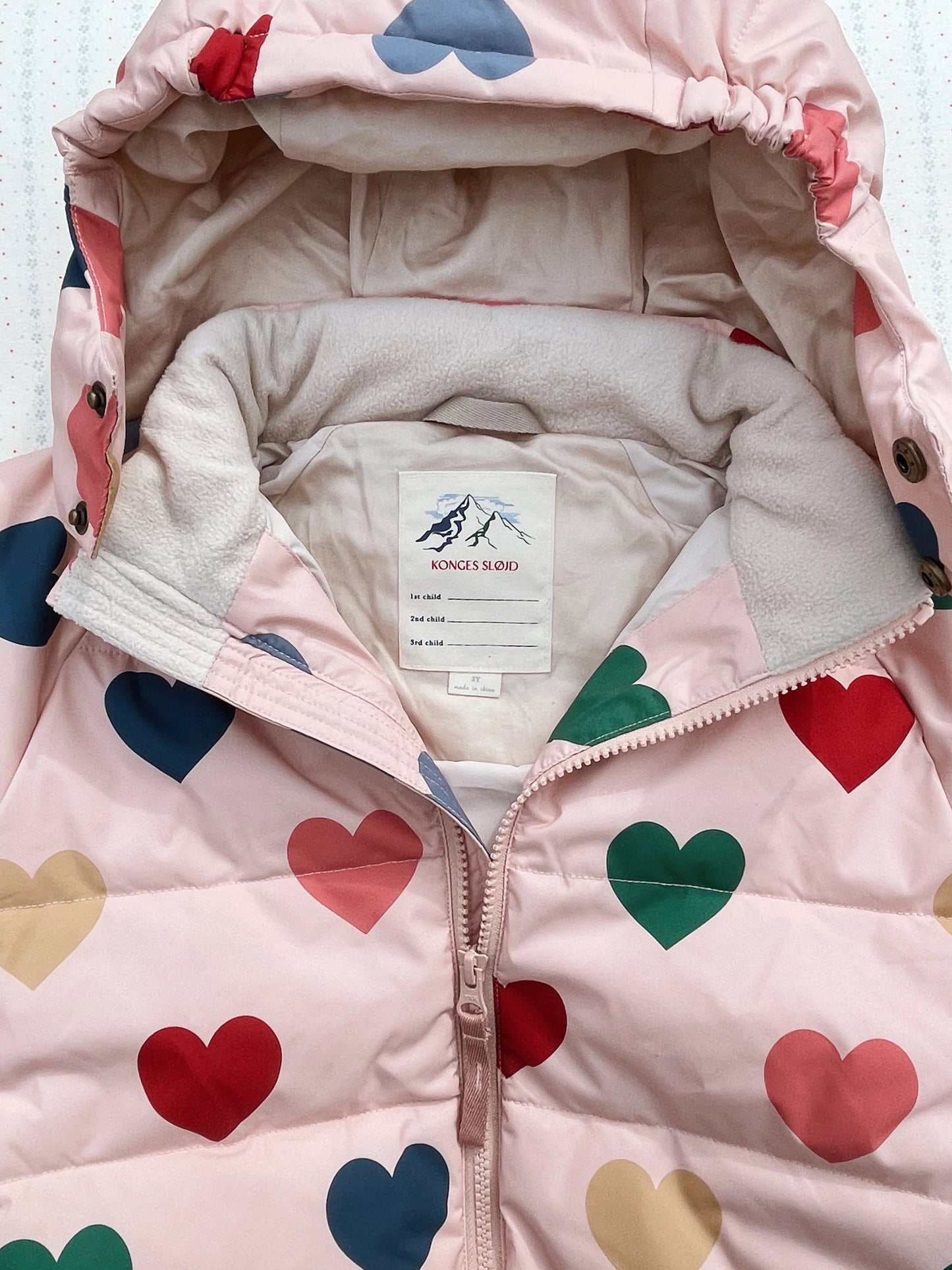 Giacca piumino cuori Nuka coeur rose - Konges Slojd