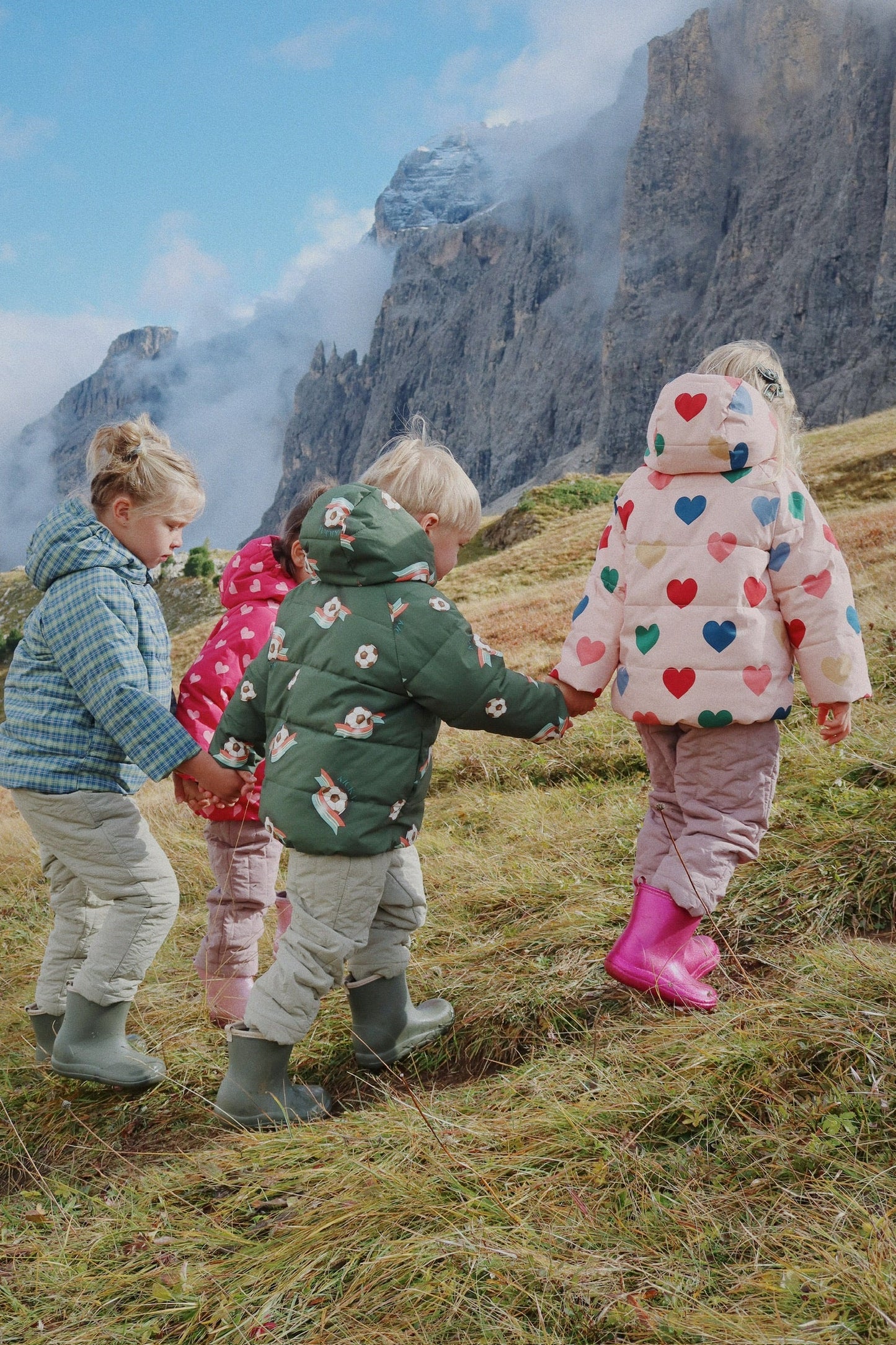 Giacca piumino cuori Nuka coeur rose - Konges Slojd