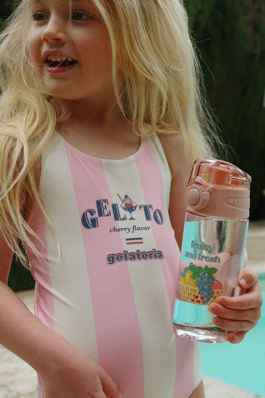 Costume pomia strisce rosa caramella - Konges Slojd