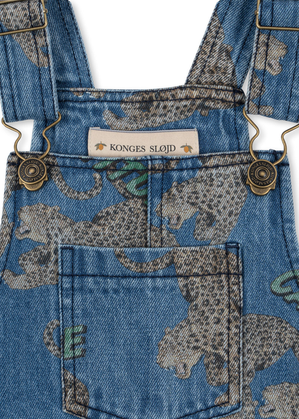 Salopette denim leopardi cattitude - Konges Slojd