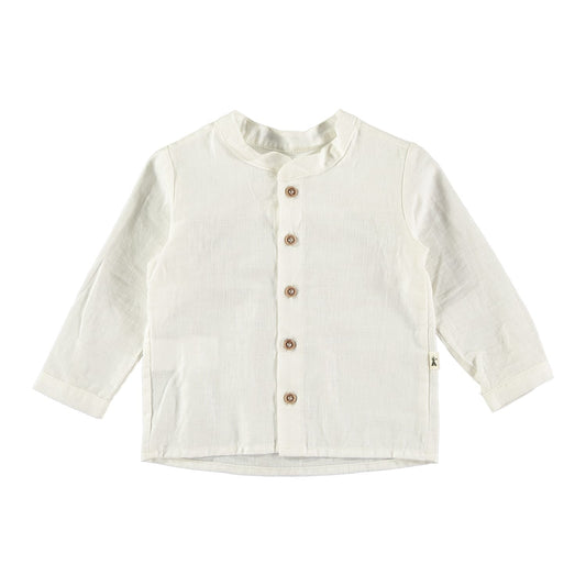 Camicia bianca con collo alla coreana - Petit Indi