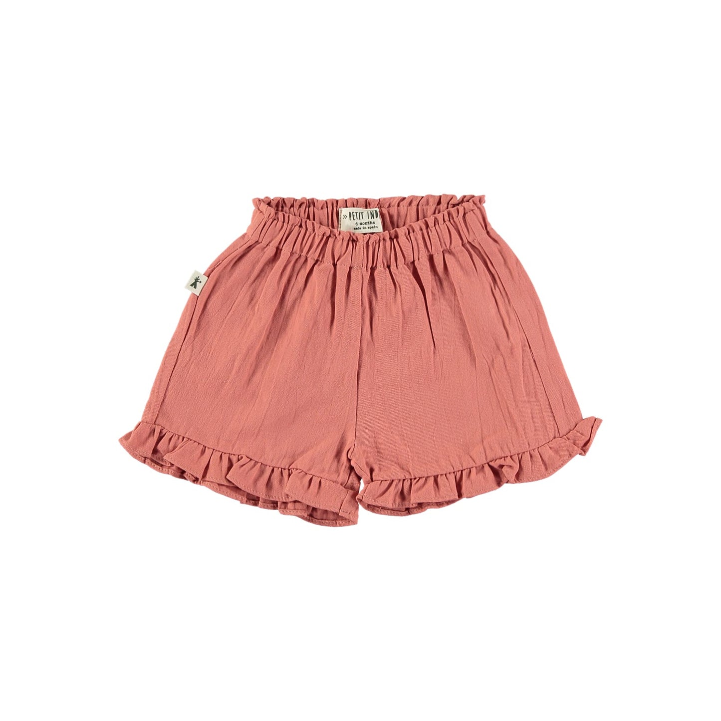 Shorts corallo con rouches - Petit Indi