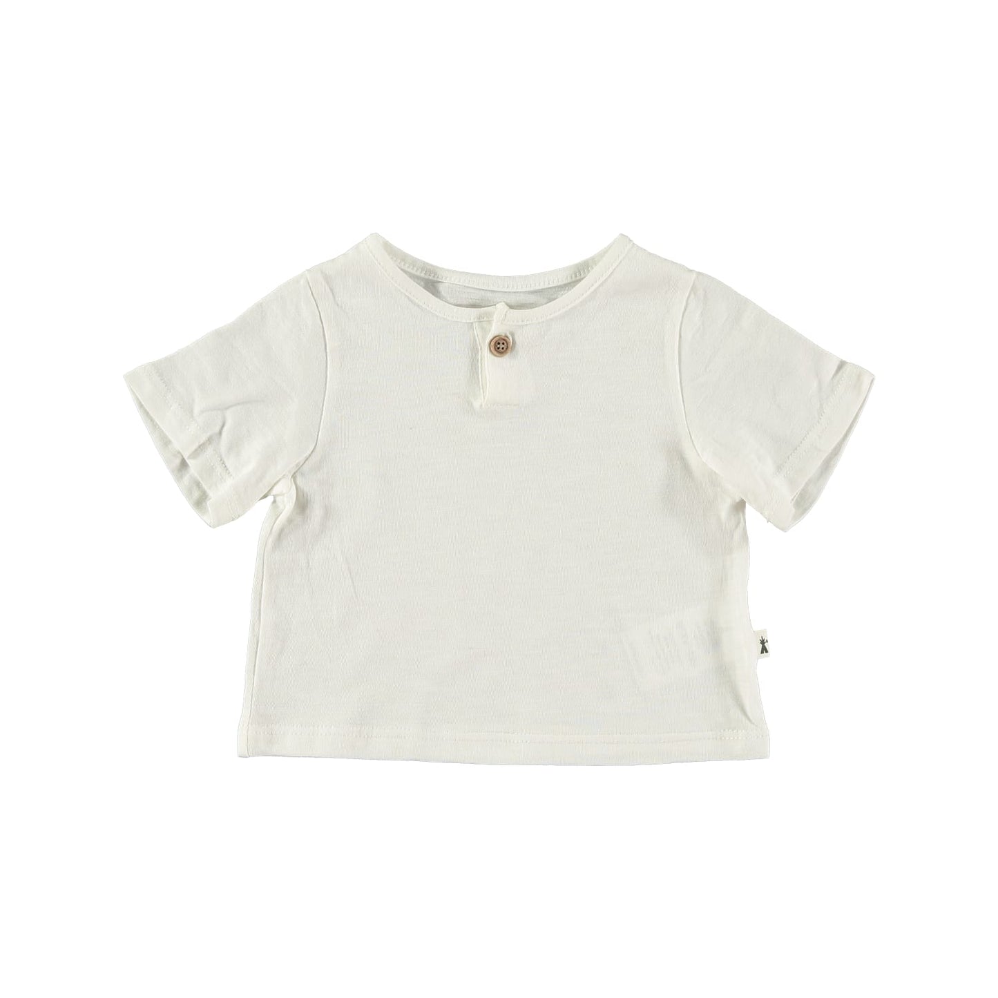 T-shirt bianca con bottone - Petit Indi