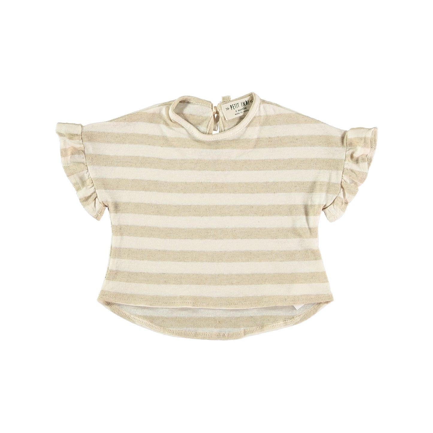 T-shirt rigata con rouches - Petit Indi