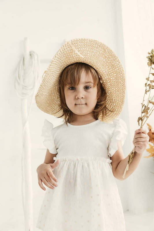 Vestito bianco con rouches - Petit Indi