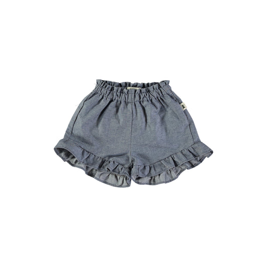 Short balze effetto jeans cotone leggero - Petit Indi