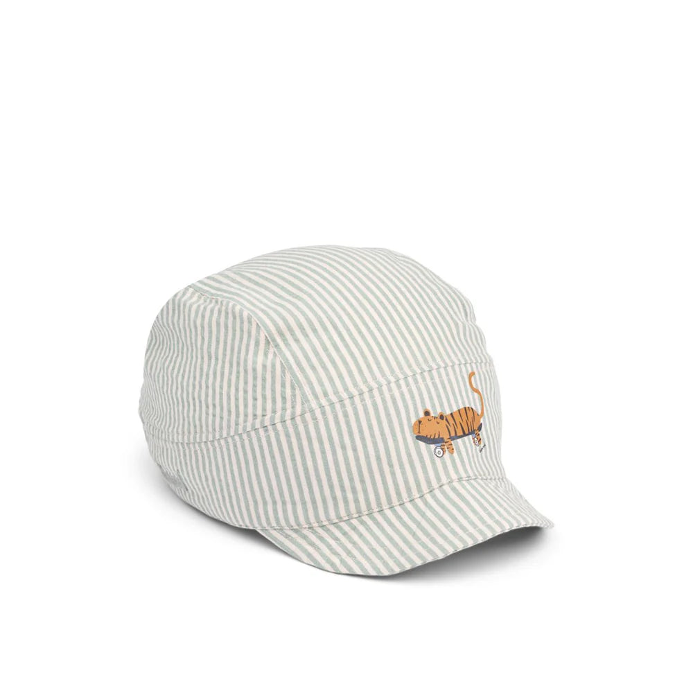 Cappellino da sole Theon Soft Seersucker Menta - Liewood