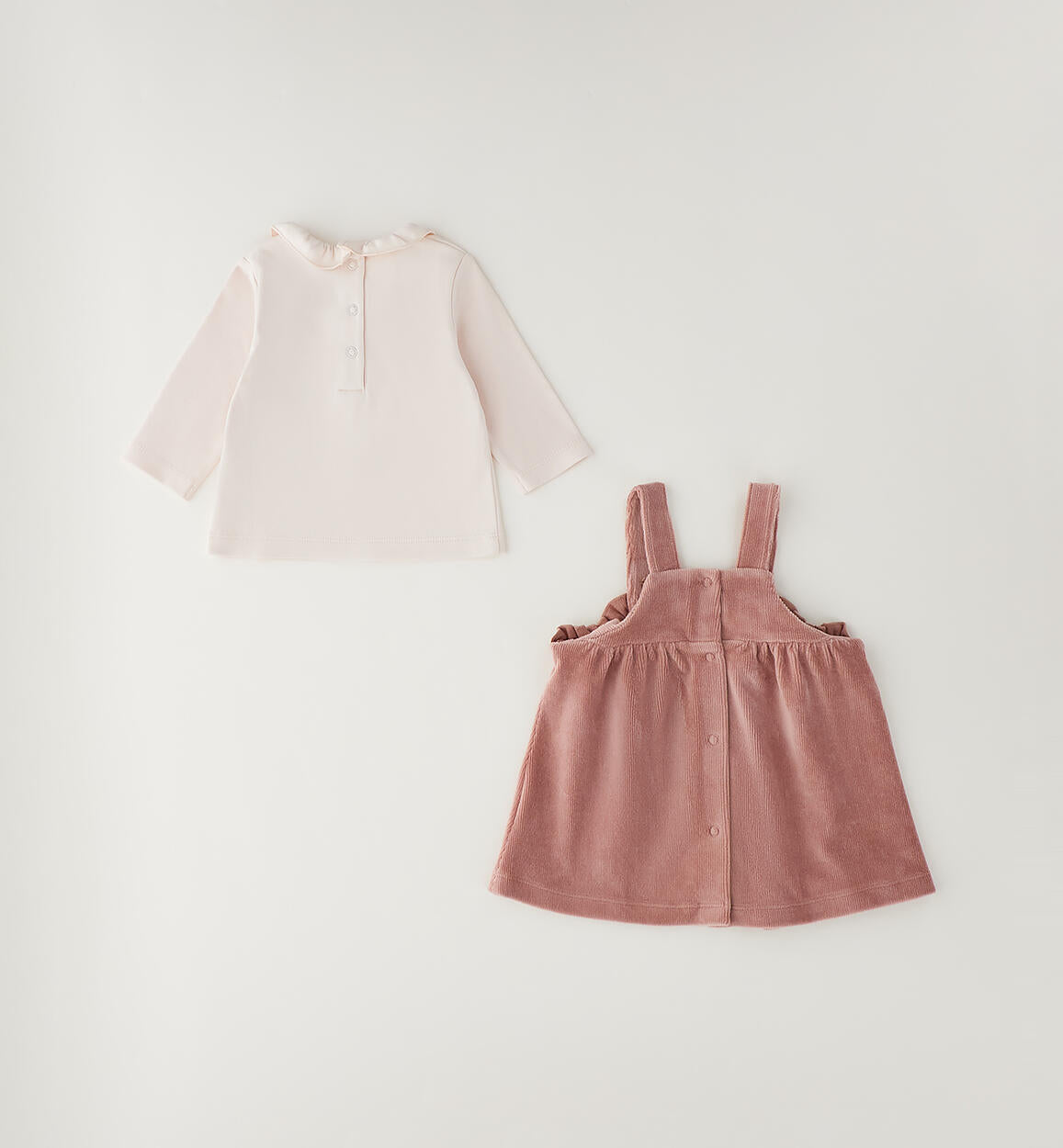 Vestito rosa in velluto con maglietta - IDo
