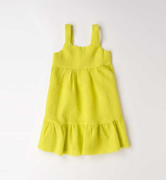 Abito smanicato bambina giallo fluo -IDo