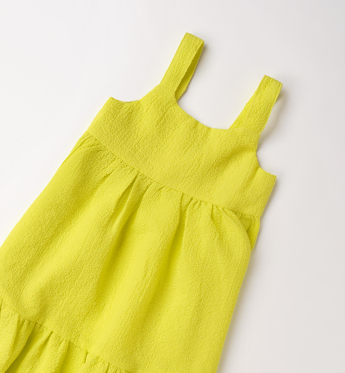 Abito smanicato bambina giallo fluo -IDo