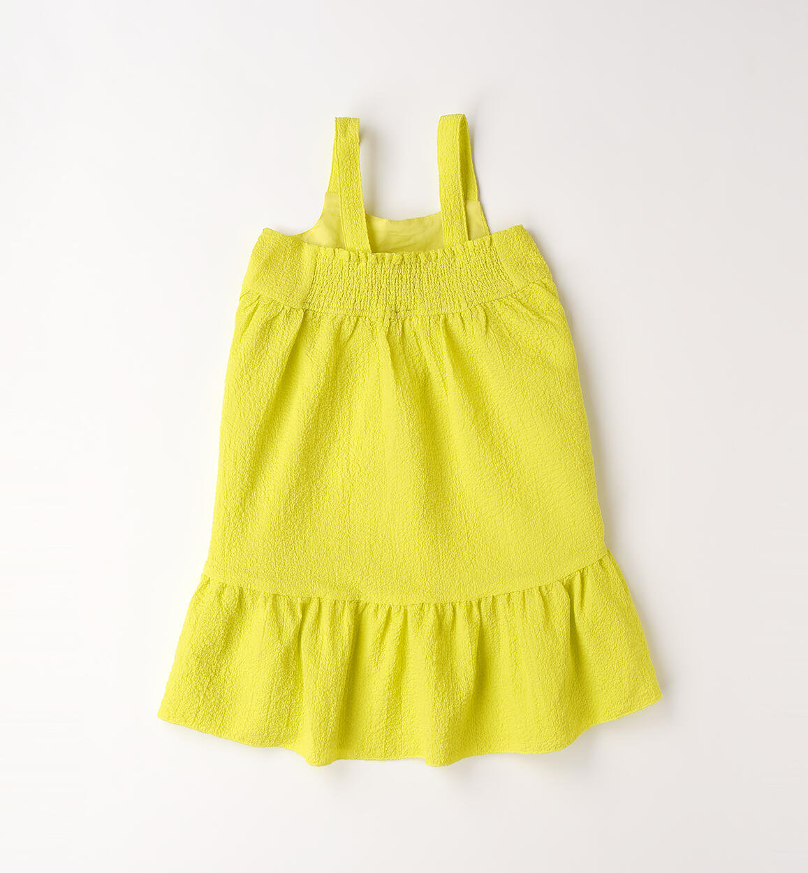 Abito smanicato bambina giallo fluo -IDo