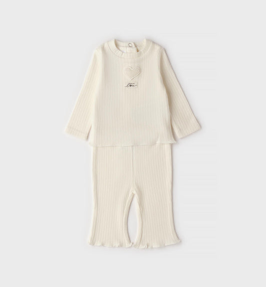 Completo bianco a costine - IDo