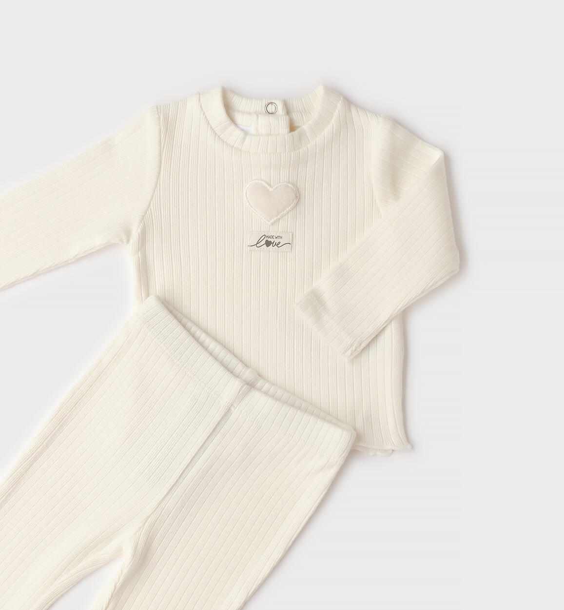 Completo bianco a costine - IDo