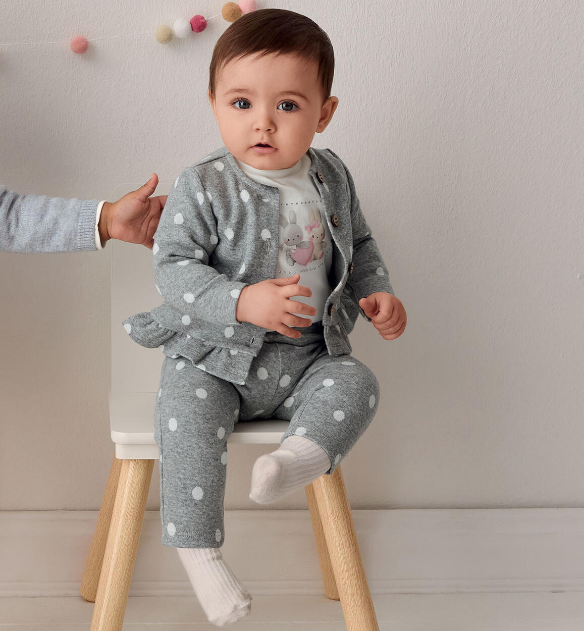 Completo 3 pezzi pois grigio - IDo