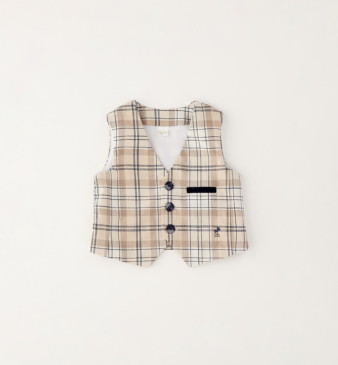 Gilet elegante check beige - IDo