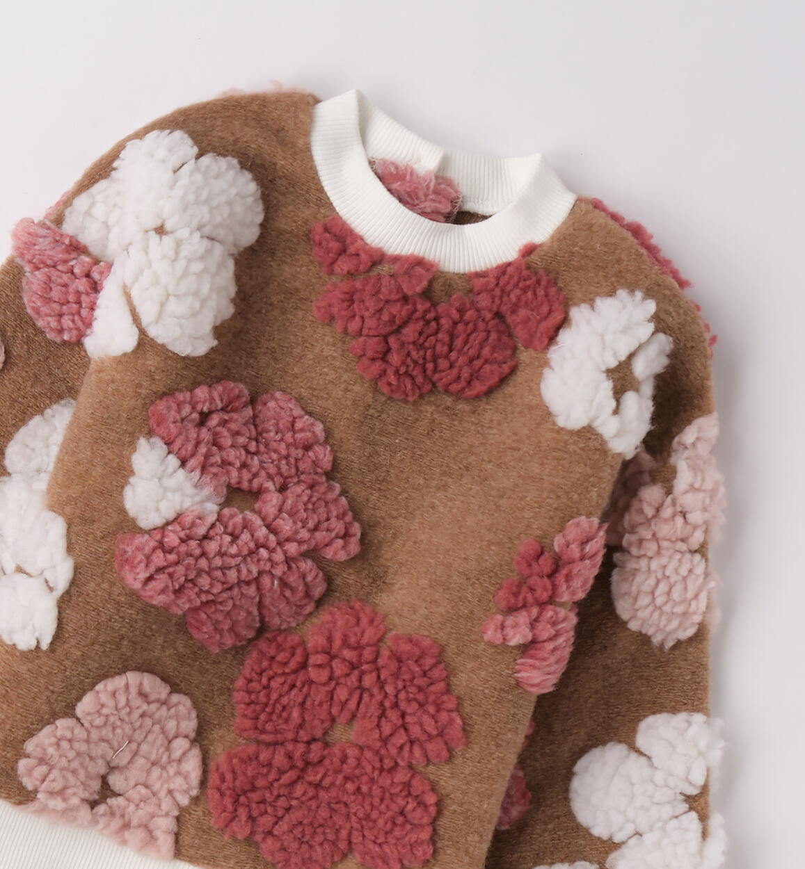 Maglione bambina fiori teddy - I Do