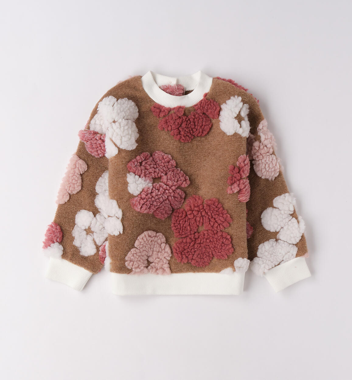 Maglione bambina fiori teddy - I Do