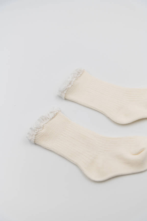 Calza Bimba con Pizzo in Bambù PANNA - Bamboon