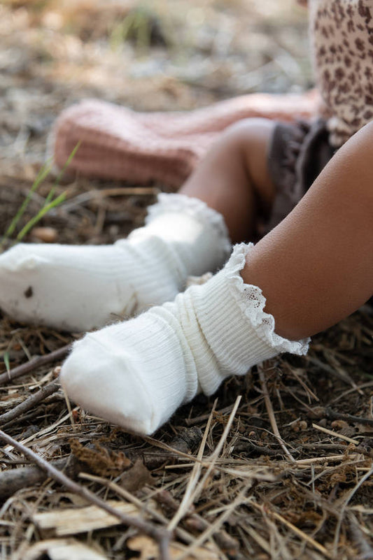 Calza Bimba con Pizzo in Bambù PANNA - Bamboon